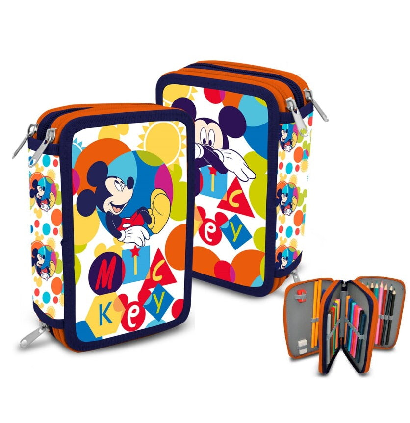 Disney Mickey Mouse - Mäppchen 3-fach Reißverschluss Disney Mickey Mouse - Mäppchen 3-fach Reißverschluss
